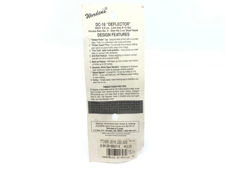 Worden Timber Tiger Deflector DC-16 Color 220 Sour Grape