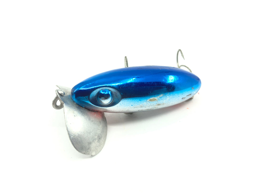 Arbogast Jitterbug Metallic Chrome Blue Silver and Red Color