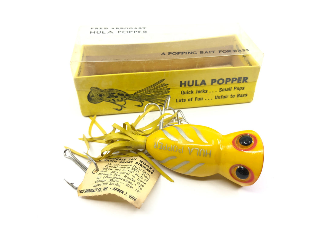 Arbogast Hula Popper Yellow Shore Color with Box and Paperwork