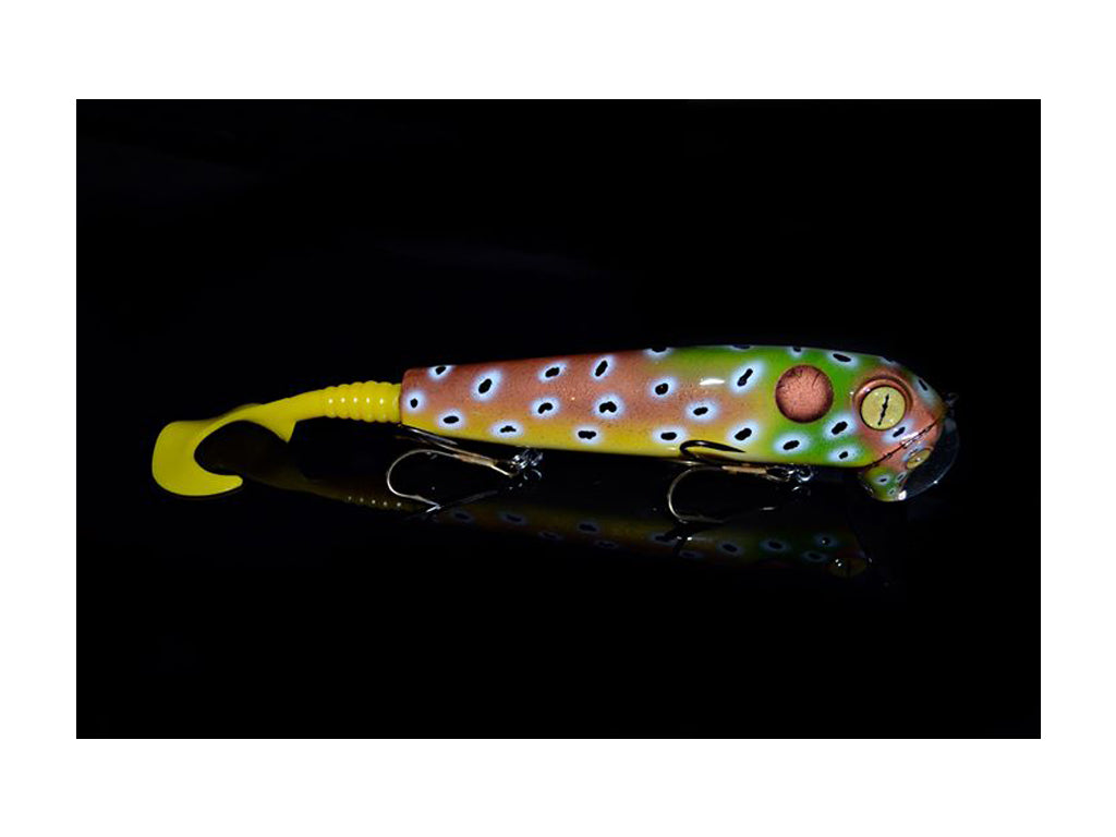 Naze Twisted Tin Head 7 1/2" Musky Lure in Custom Frog Color