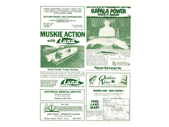 Muskies Inc Newsletters Packet 1969 to Early 70's from Al Tumas (Alzbaits) Estate